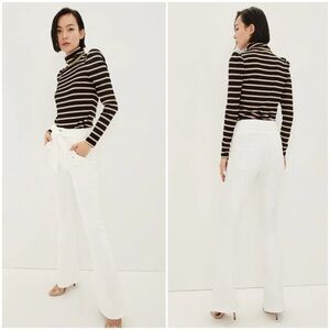 NWT Veronica Beard GISELLE Secret Pockets Skinny-Flare Jeans Sz 24 White #4D460